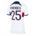 Paris Saint-Germain Nuno Mendes #25 Borta matchtröja Dam 2023-24 Kortärmad Billigt